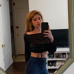 Free People Silk- like crop top